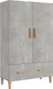 A tall, narrow cabinet with two doors and two drawers, standing on four tapered legs. Náhľad obrázku produktu