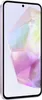 A side view of a smartphone with a lilac frame and a colorful, abstract wallpaper on its screen. Podgląd zdjęcia produktu