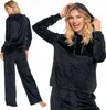 Damen-Pyjama Aus Samt, Komfortables Lounge-Set Mit Produktbild-Vorschau 1