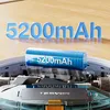 A close-up view of a robot vacuum cleaner's battery compartment, highlighting the 5200mAh battery with prominent text. Náhled obrázku produktu