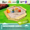 Coemo 6-eckiger Sandkasten Sally Holz inkl. Bodenplane Produktbild-Vorschau 4