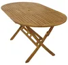 Klapptisch Gartentisch Holztisch oval mit Schirmloch Akazie Produktbild-Vorschau 2