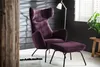 KAWOLA Hocker LOTTE Polsterhocker velvet purple Produktbild-Vorschau 5