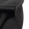 A close-up view of the stitching and fabric of a black item. Produktbild-Vorschau