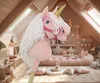 Jednorožec na tyči, malý růžový s bílou hřívou a zlatým Náhled obrázku produktu 8