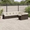 9-tlg. Garten-Sofagarnitur mit Kissen Braun Poly Rattan Produktbild-Vorschau 2