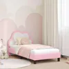 vidaXL Dětská postel s čelem, růžová, 80 x 160 cm, PU Náhled obrázku produktu 2