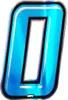 Aufkleber Rennnummer für Motorrad "0" Slim Blau 100 mm Produktbild-Vorschau 1