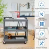 3-poschodový kovový vozík na kolieskach s ergonomickou Náhľad obrázku produktu 5