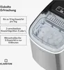A close-up of an ice maker with text overlays highlighting its features. Produktbild-Vorschau