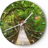 Wanduhr - Rund - Glasuhr - Fußgängerbrücke Wald Abenteuer - Produktbild-Vorschau 1