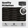 vidaXL Gartentisch Schwarz 55 x 55 x 37 cm PE Rattan und Produktbild-Vorschau 5