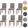 A set of six dining chairs arranged in two rows on a white background. Podgląd zdjęcia produktu
