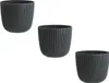 3x Blumentopf mit Drainagesystem Rund Ø 12 cm Anthrazit Produktbild-Vorschau 1