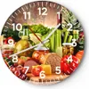 Wanduhr - Rund - Glasuhr - Lebensmittel Gemüse Brokkoli Produktbild-Vorschau 1