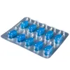 A blister pack of blue pills on a white background. Produktbild-Vorschau