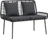 Banc de jardin vidaXL noir et anthracite en polyrotin Voir les images du produit 1