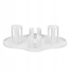 A white plastic bottle drying rack with multiple holders. Produktbild-Vorschau