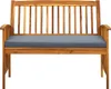 vidaXL Panca da giardino con cuscini 119 cm in legno Anteprima dell’immagine prodotto 3