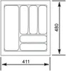 ORGA-BOX VIII Besteckeinsatz 411 x 480 x 55 mm Lavagrau mit Produktbild-Vorschau 2