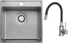 VBChome Edelstahlspüle mit Armatur 49x48x21 cm Inox Produktbild-Vorschau 1