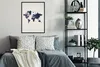 MuchoWow® Gerahmtes Poster Weltkarte - Galaxie - Weiß 60x80 Produktbild-Vorschau 5