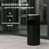 Abfalleimer mit Aschenbecher 30 L Schwarz Metall Produktbild-Vorschau 4