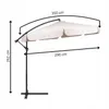 A diagram showing the dimensions of a large cantilever umbrella. Anteprima dell’immagine prodotto