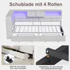 UnboxG Polsterbett 90x200 cm Weiß, Einzelbett als Eckbett Produktbild-Vorschau 12