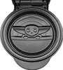 Close-up of a black waffle iron lid with a raised design of a character's face. Náhľad obrázku produktu