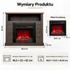 HOMAVO Szary kominek elektryczny 18 cali z szafką 900 Podgląd zdjęcia produktu 8