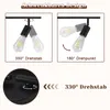 Diagrams illustrating the adjustable design of a black ceiling spotlight. Voir les images du produit
