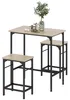 HOMCOM Bartischset: Bartisch met barkrukken. Eettafel met 2 Productafbeelding-voorbeeld 1