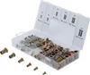 A clear plastic organizer box filled with various sizes of metal rivets, with some rivets displayed outside the box. Anteprima dell’immagine prodotto