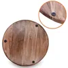 Plateau décoratif rond en bois de noyer naturel - 38 cm - Voir les images du produit 4