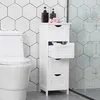 Kommode - Badezimmer - 4 Fächer - 30x82x30 cm - weiß Produktbild-Vorschau 2