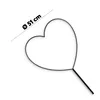 A black metal heart-shaped decoration on a stick, with a size indicator. Produktbild-Vorschau
