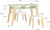 A diagram showing the dimensions of a children's desk and chair set. Produktbild-Vorschau