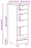 vidaXL Rollschrank 34 x 39 x 93,5 cm Massivholz Kiefer Weiß Produktbild-Vorschau 8