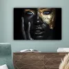 MuchoWow® - Leinwandbilder - Frau - Gold - Porträt - Modern Produktbild-Vorschau 4
