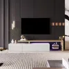 ProximaX Meuble TV moderne avec éclairage LED, blanc Voir les images du produit 9