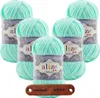 5 x ALIZE Velluto 19 Light Turquoise mit Label Produktbild-Vorschau 1