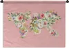 MuchoWow® Wandteppich Wandbehang Weltkarte - Rosen - Rosa Produktbild-Vorschau 1