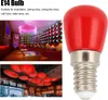 Collage of images showing a red E14 bulb and various lighting applications. Podgląd zdjęcia produktu