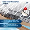 Close-up of a bed frame's slatted base, highlighting its construction and features. Produktbild-Vorschau