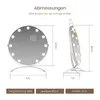 Diagram showing the dimensions of a Hollywood-style makeup mirror with lights. Produktbild-Vorschau
