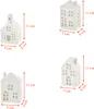 LED Keramik Haus weiß 11 cm - 4er Set - Deko Weihnachtsdorf Produktbild-Vorschau 2