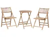 BELIANI Balkonset Hellbraun Bambusholz Tisch Rund 57 cm mit Produktbild-Vorschau 3