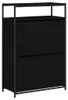 vidaXL Schuhschrank Schwarz 75x34x112 cm Holzwerkstoff Produktbild-Vorschau 4