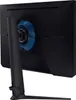 The back view of a black computer monitor with a blue fan vent. Produktbild-Vorschau